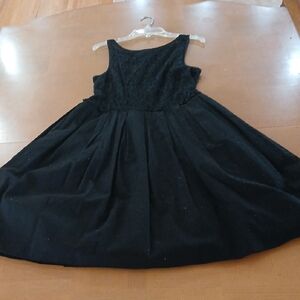 Studio Y Black Lace Bodice Pleated Full-Skirt Dress